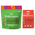 Wedderspoon Organic Manuka Honey Lollipops Variety Pack (24 Count, Pack of 1) and Manuka Honey Drops Ginger & Echinacea (20 Count, Pack of 1) -Genuine New Zealand Honey, Perfect Remedy For Dry Throats