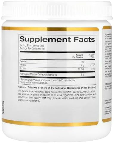 California Gold Nutrition Collagen Peptides Powder With Hyaluronic Acid Support For Healthy Hair Skin Nails Joints And Bones Nongmo Gluten And Dairy Unflavored 7.05 Oz (200 G)
