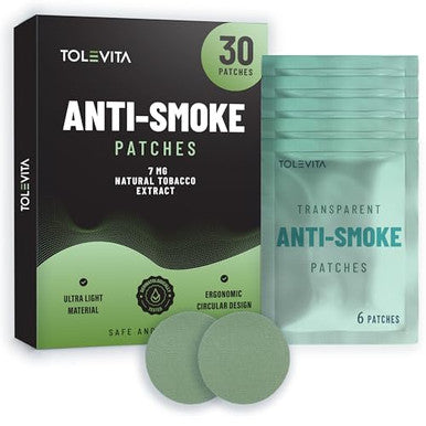Tolevita Antismoke Herbal Patches Circle Shape 7Mg Green Quit To Help Reduce Cravingsherbal Stop Aid For A Healthier Lifestyle 30 Patches
