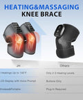 Knonnetd Cordless Knee Massager With Heat Vibration For Pain Relief Electric Heated Knee Brace With 5 Heat Levels And 3 Massage Mode s For Men Women
