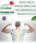 Lifeable Vitamin D3 10000Iu Great Tasting Bone Strength Supplements Vitamin D3 Gummies For Bone Health Vitamin D Gummies For Adults Men Women 90 Gummies