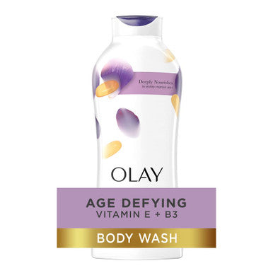 Olay Age Defying Body Wash with Vitamin E & B3 Complex 22 Fl Oz (Pack of 4)