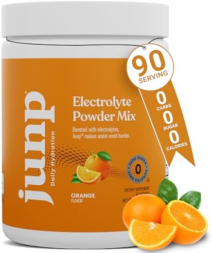 Junp Electrolytes Powder No Sugar No Carbs Sweet Tangy Citrus Orange Keto Electrolyte Drink Mix Potassium & Salt Hydration Powder Electrolytes Zero Calorie Sugar Electrolyte Powder 90 Servings
