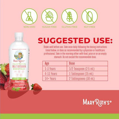 Maryruth's Liquid Morning Multivitamin (Strawberry) & Liquid Nighttime Multimineral (Coconut 15Oz
