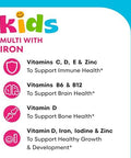 One A Day Kids Multivitamin with Iron Gummy Vitamin D Vitamin C E Zinc for Immune Support Gummy Vitamins Kids Multivitamin Gummies with Iron Cherry Flavor 60 Count (Packaging May Vary)