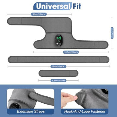 Gvmsor Cordless Knee Brace With Massage And HeatKnee Massager For Pain ReliefKnee Wrap Massager For ArthritisGrey
