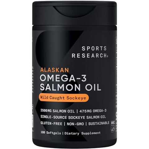Sports Research Supplements Pack - Omega 3 Salmon Oil Vegan Vitamin D 5000Iu & Mk7 Vitamin K 100Mcg Vitamin B-Complex