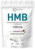 Micro Ingredients Hmb 1000Mg 240 Softgels With Coconut Oil Highly Bioavailable Hmb Supplements For Men & Women Calcium Beta-Hydroxy Beta-Methylbutyrate Supports Lean Muscle Mass & Muscle Recovery