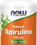 Now Foods Supplements Natural Spirulina 500 Mg With Betacarotene (Vitamin A) And Vitamin B12 And Naturally Occurring Protein And Gla (Gamma Linolenic Acid) 120 Veg Capsules