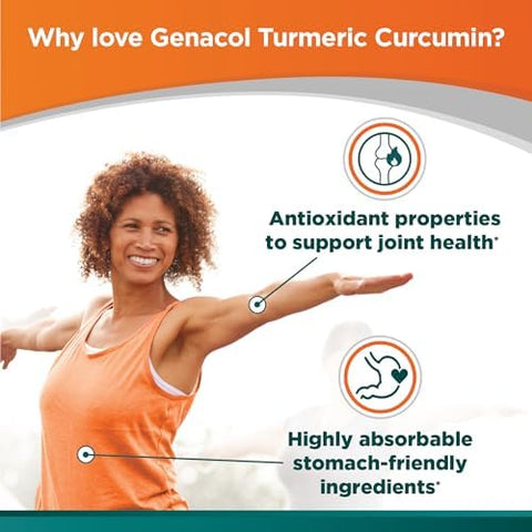 Genacol Turmeric Curcumin Ultra-Hydrolyzed Collagen Peptides Supplement With Black Pepper Extract (Bioperine) Soothe Your Joints Enhanced Absorption 90 Capsules (30-Day Supply)