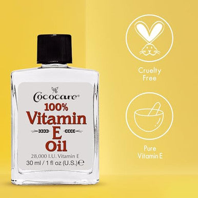 Cococare 100% Vitamin E Oil Maximum Moisture For Dry Skin 28000 I.U Wrinkle Reduction 1 Fl Oz