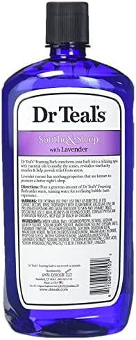 Dr. Teals Pure Epsom Salt Foaming Bath Variety Set (2 Pack 68Oz Total) Soothe & Sleep Lavender & Sleep Bath With Melatonin Essential Oils Relieve Stress Promote Better Sleep