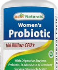 Best Naturals Probiotics For Women 100 Billion Cfu 10 Strains + Prebiotics Fiber + Digestive Enzyme Blend + Women'S Health Herbal Blend Immune Digestive & Gut Health 60 Deleyaed Capsules