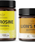 Herbamama L-Tyrosine And Lion'S Mane Kit - Bundle Of 1000 Mg L-Tyrosine & 1000 Mg Lion'S Mane Gummies - Vegan Non-Gmo Gelatin- - 2 Pack