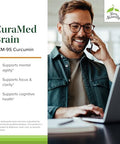 Terry Naturally Curamed Brain Dietary Supplement To Support Clarity & Focus Brain Health Supplement With Curcumin & Turmeric Essential Oil To Aid Concentration 60 Softgels