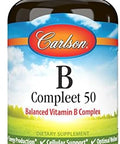 Carlson B Compleet 50 Balanced Vitamin B Complex Energy Production Cellular Support and Optimal Wellness 250 Tablets