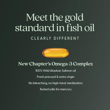 Chapter Omega 3 Complex Softgels Fish Oil Supplement Wild Alaskan Salmon For 30 Count 1000Mg