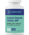 Welmate Sodium Chloride (Salt) Tablets 1000 Mg Per Tablet Maintains Hydration & Electrolyte Balance 300 Count 15.4 G Total Salt Content Tablet Form