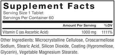 Force Factor Vitamin C 1000Mg Immune Support Supplement, Vitamin C Supplement Immunity Vitamins Plus Antioxidant Support, Premium Quality, Vegan, 60 Vitamin C Tablets