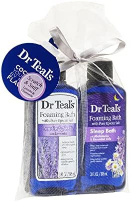 Dr Teal'S Foaming Bath Holiday Combo Pack (6 Fl Oz Total)Soothe & Sleep With LavenderAnd Sleep Bath With Melatonin.