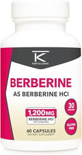Ketologic Berberine Hcl (1200Mg) 60 Capsules Gluten 30 Servings
