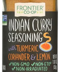 Frontier Co-op Indian Curry Seasoning, 1.87 Ounce Bottle, Complex Flavor with Turmeric, Coriander and Lemon