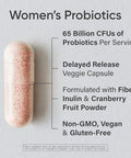 Sports Research Women'S Probiotics With Prebiotics 65 Billion Cfu - Vegan Capsules For Gut Health & Digestive Support Probiotics For Women With Cranberry - Non-Gmo Verified & Gluten Free 30 Count