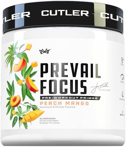 Cutler Nutrition Prevail Pre Workout Powder With Nootropics: Preworkout Drink For Men And Women Cutting Edge Energy And Focus Supplement With L Citrulline Alpha Gpc L Tyrosine Sour Rainbow Candy 40 Scoops