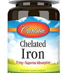 Carlson Chelated Iron 27 mg Superior Absorption Blood Health Energy Utilization and Optimal Wellness 100 Tablets