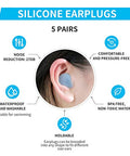 Lysian Foam Ear Plugs Yellow-Green 60 Pairs And Silicone Earplugs 5 Pairs By Lysian
