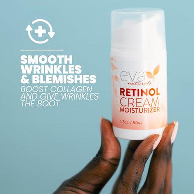 Eva Naturals Antiaging Retinol Cream Day & Night Moisturizer With Hyaluronic Acid & Vitamin E Reduces Fine Lines & Dark Spots (2 Oz)