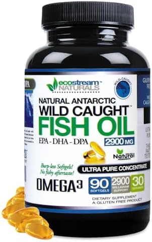 Ecostream Naturals Wild Caught Omega 3 Fish Oil Dpaepadha Supplement 2900 Milligrams Now With Even More Dpaepadha