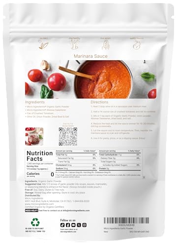 Micro Ingredients Organic Garlic Powder 3 Lb Premium Raw Allium Sativum Bulb Pungent & Savory Flavor Great For Meats Vegetables & Spice Mixes Additive Free Non-Gmo Bulk Supply
