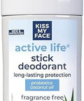 Kiss My Face Active Life Deodorant Contains Naturally Derived Ingredients 72 Hour Odor Control Deodorant For Women And Men Aluminum With Coconut Oil And Probiotics Fragrance