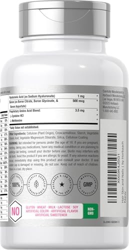 Horbaach Hair Skin and Nails Vitamins 150 Caplets with Biotin and Collagen Supplement for Women and Men NonGMO Gluten Free