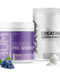 Raw Nutrition Creatine Monohydrate & Grape Pre-Workout Powder Bundle