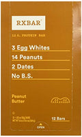 RxBar Peanut Butter Protein Bar, 0.125 Ounce (Pack of 12)
