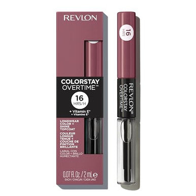 Revlon Liquid Lipstick With Clear Lip Gloss Colorstay Overtime Lipcolor Dual Ended With Vitamin E 370 Everlasting Rum 0.07 Fl Oz