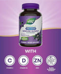 Nature'S Way Sambucus Zero Sugar Immune Gummies, Daily Immune Support, Black Elderberry Extract, Vitamin C, Vitamin D3, Zinc, Sugar Free, Sugar Alcohol Free, Plant-Based Sweeteners, 70 Gummies