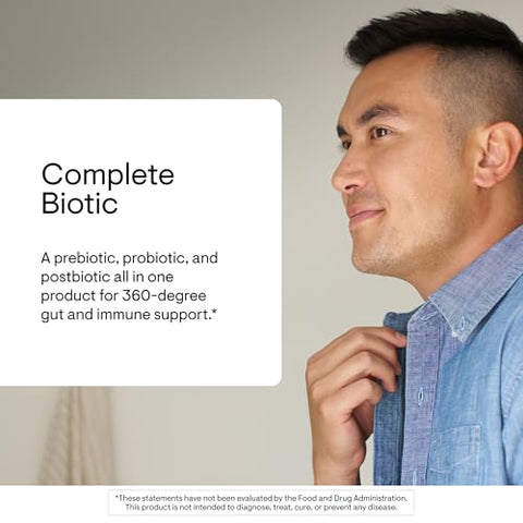 Thorne - Complete Biotic - Probiotic Prebiotic & Postbiotic For Women Men & Kids - Supports Gut Digestive & Immune Health - Occasional Constipation Diarrhea Gas & Bloating Relief 30 Servings