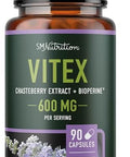 Smnutrition Vitex Chasteberry Supplement 600Mg Agnus Castus For Women'S Hormone Balance Menopause Menstrual Regularity & Hormonal Acne Gluten Vegetarian 90 Capsules 3Month Supply