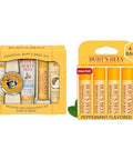 Burt'S Bees Essential Everyday Beauty Set 5 Travel Size Products & 100% Natural Origin Moisturizing Lip Balm Original Beeswax With Vitamin E & Peppermint Oil 4 Tubes In Blister Box