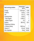Pure Nutrition Vitamin C and Zinc 40 Effervescent Tablets (20 X 2) Orange Flavour 1000Mg Amla Extract Supports Skin Immunity and Daily Wellness For Men and Women