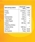 Pure Nutrition Vitamin C & Zinc 40 Effervescent Tablets (20 X 2) Orange Flavour 1000Mg Amla Extract Supports Skin Immunity & Daily Wellness For Men & Women