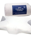 Sutera Dream Deep Contour Memory Foam Pillow Orthopedic Cervical Support For Neck Shoulder And Back Pain Relief Ergonomic Pillow For Side Back And Stomach Sleepers Washable Cover - White+Bag