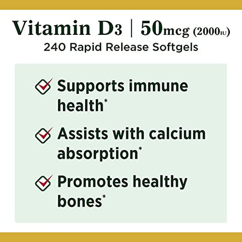 Nature'S Bounty Vitamin D 2000 Iu Softgels