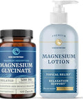 Nobi Nutrition Magnesium Lotion And Magnesium Glycinate Supplement Full Body Magnesium Support For Body And Mind With 8 Fl Oz Topical Magnesium Plus 500Mg Magnesium Glycinate Pills