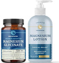 Nobi Nutrition Magnesium Lotion And Magnesium Glycinate Supplement Full Body Magnesium Support For Body And Mind With 8 Fl Oz Topical Magnesium Plus 500Mg Magnesium Glycinate Pills