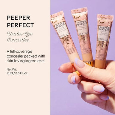 Winky Lux Peeper Perfect Under Eye Concealer Makeup & Eye Brightener Full Coverage Concealer For Dark Circles Color Corrector & Eye Primer With Collagen Hyaluronic Acid & Vitamin E (Golden Medium)