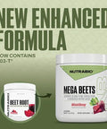 Nutrabio Mega Beets Organic Beet Root Powder Nitric Oxide Superfood No3-T Nitrates And Antioxidants - Supports Performance Circulation Blood Flow Overall Health 30 Servings